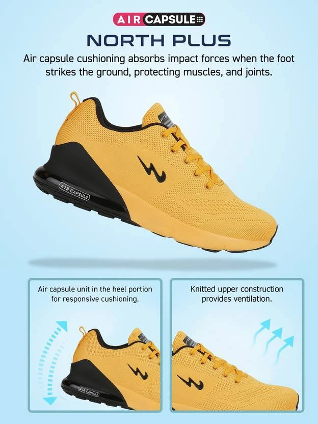 Campus NORTH Running Shoes For Men (Yellow) - Image 7