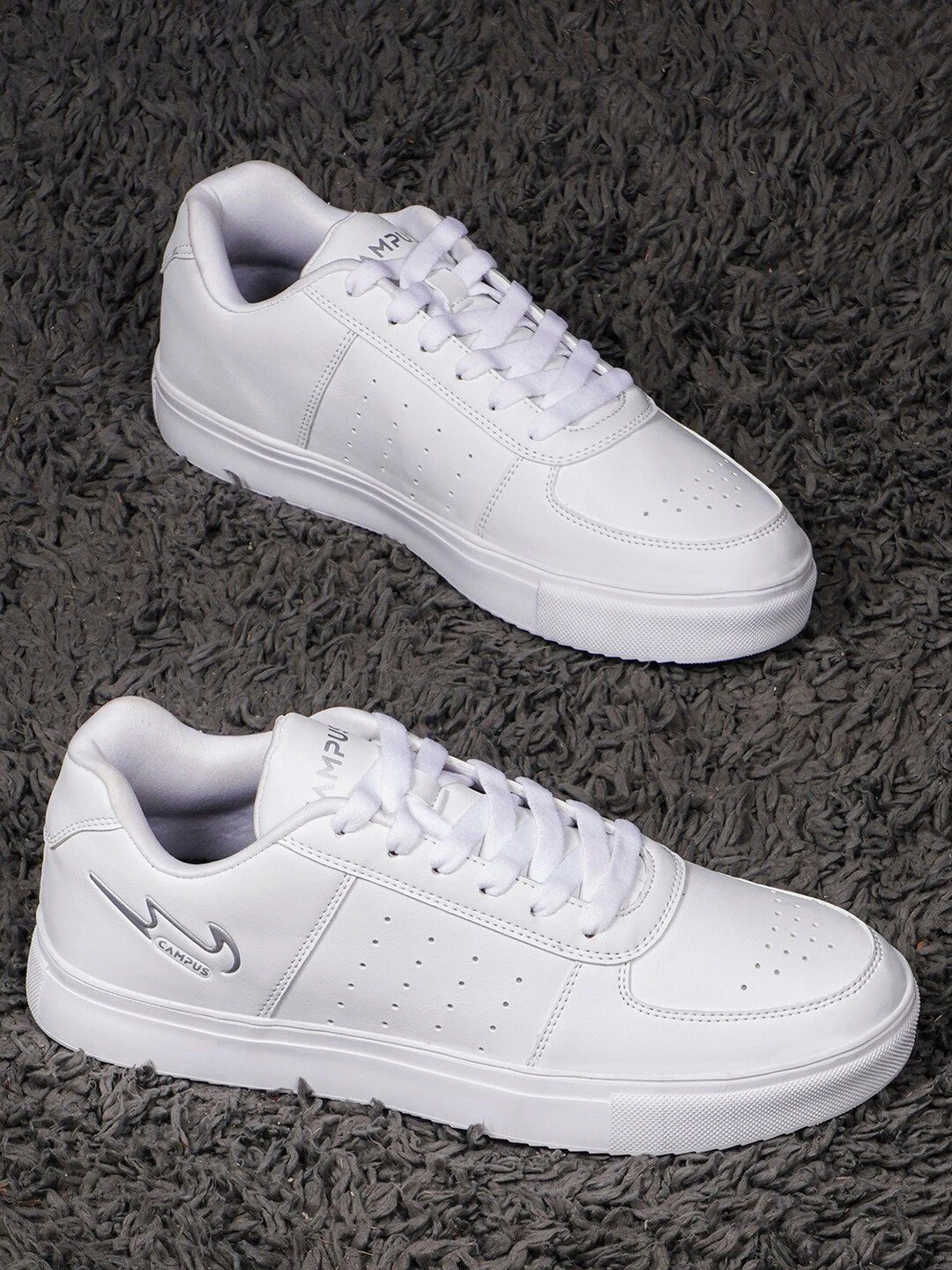 Campus Men White Perforations PU Sneakers - Image 3