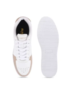 Campus Men Off White Colourblocked PU Sneakers