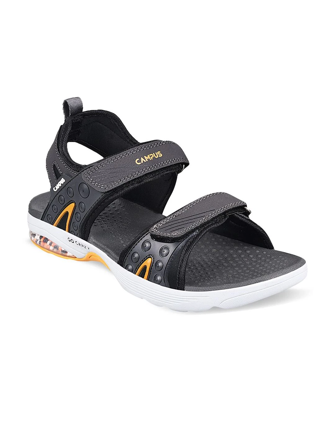 Campus Men Charcoal Grey & White Sports Sandals - Image 4