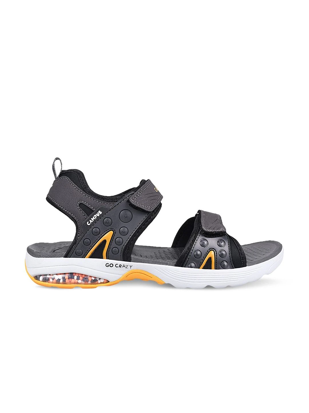 Campus Men Charcoal Grey & White Sports Sandals - Image 5