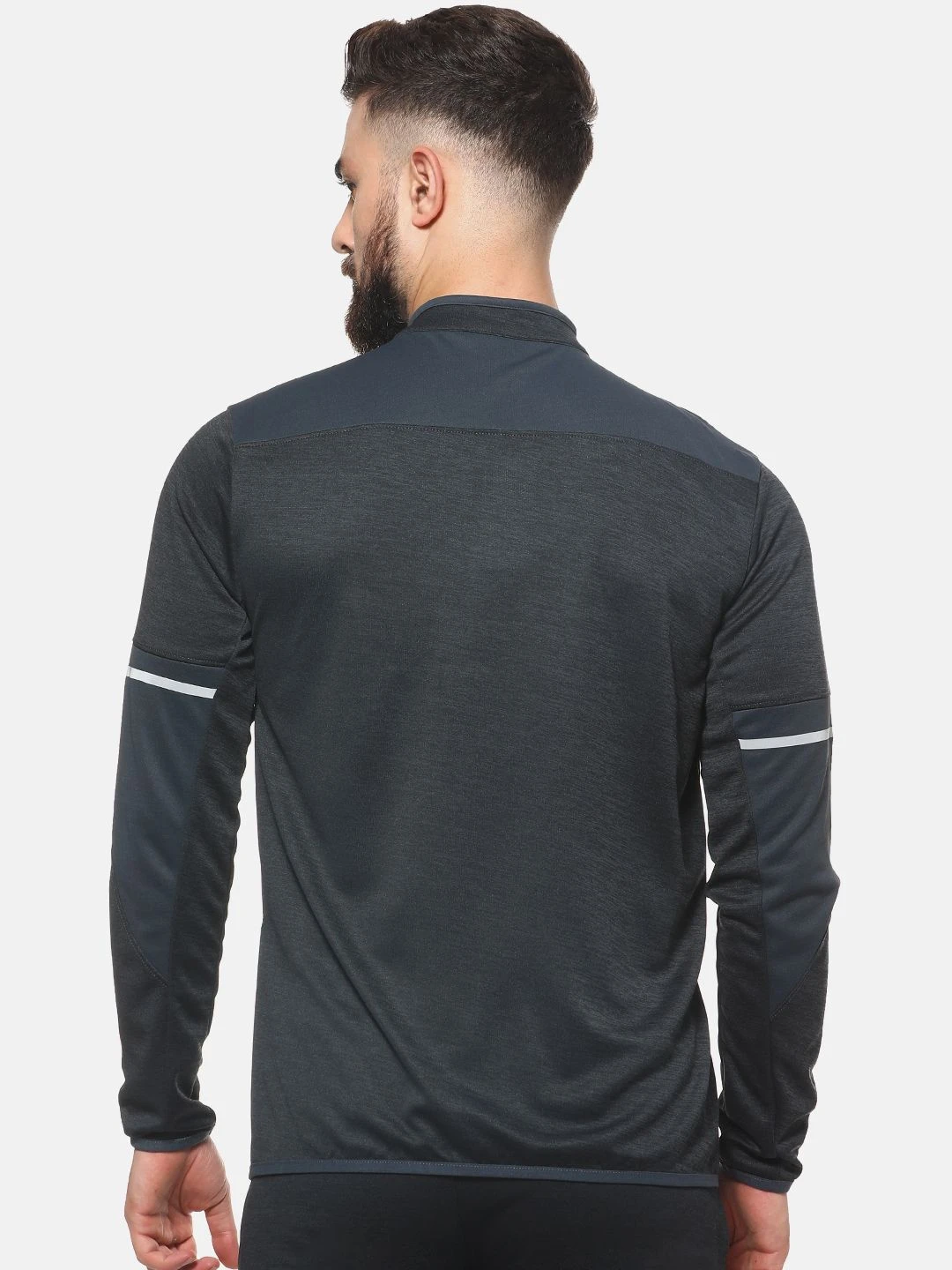 Campus Sutra Men Charcoal Grey Solid Sweatshirt - Image 5