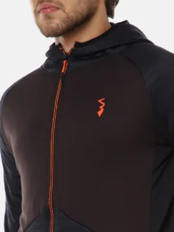 Campus Sutra Men Black & Brown Colourblocked Sporty Jacket