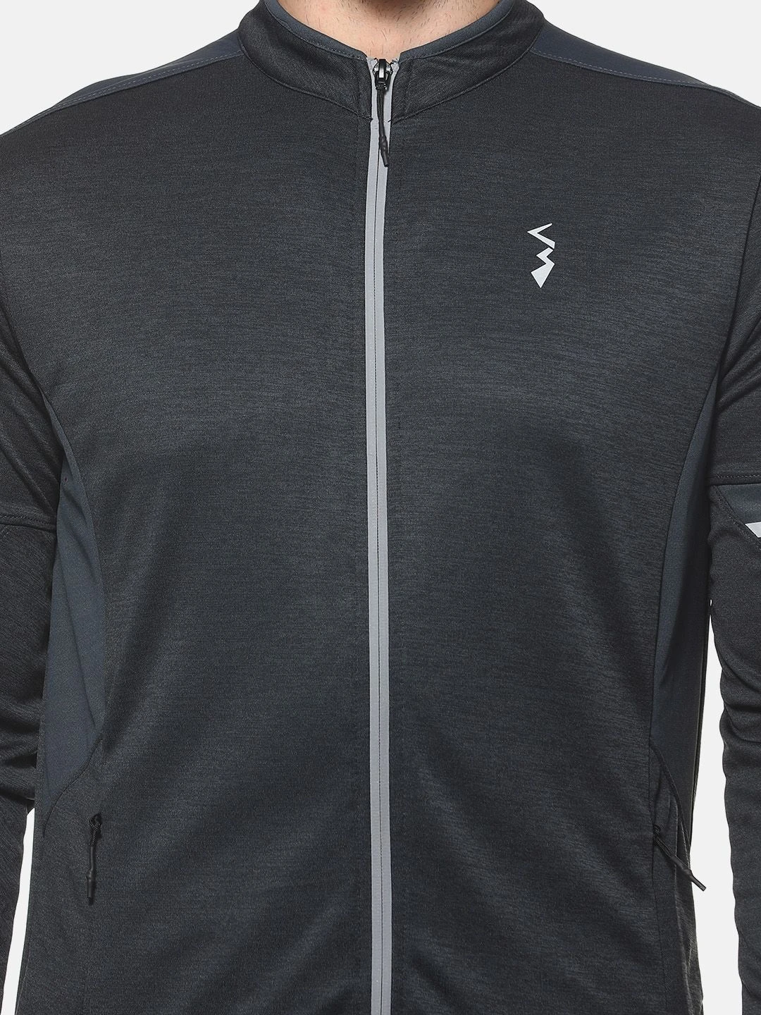 Campus Sutra Men Charcoal Grey Solid Sweatshirt - Image 3