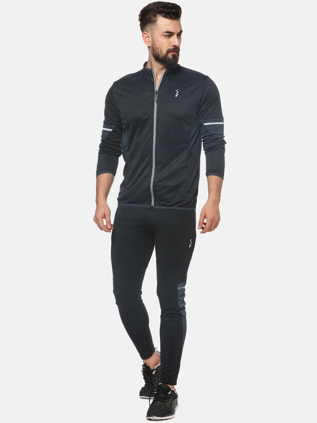 Campus Sutra Men Charcoal Grey Solid Sweatshirt - Image 2