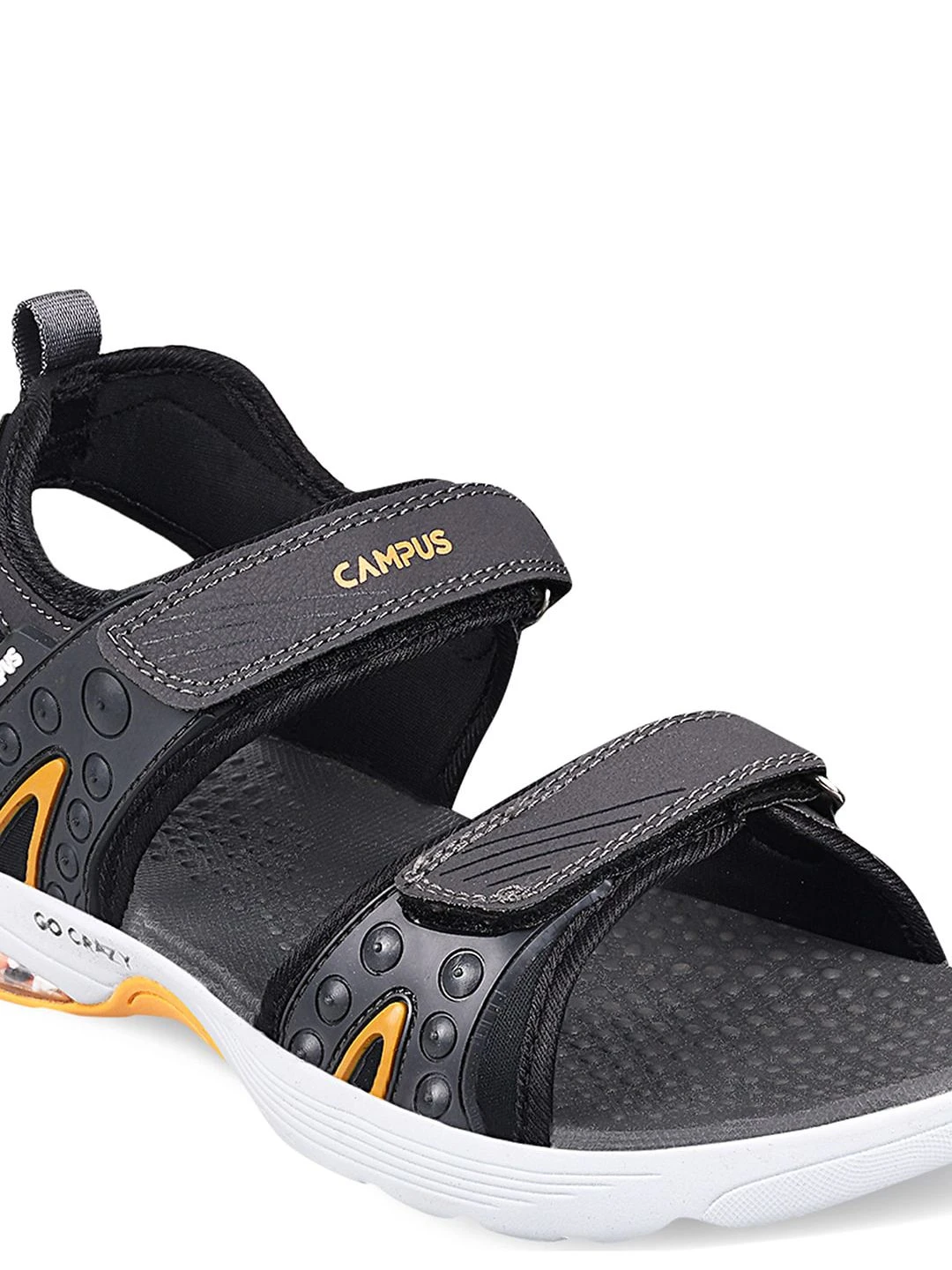 Campus Men Charcoal Grey & White Sports Sandals - Image 2