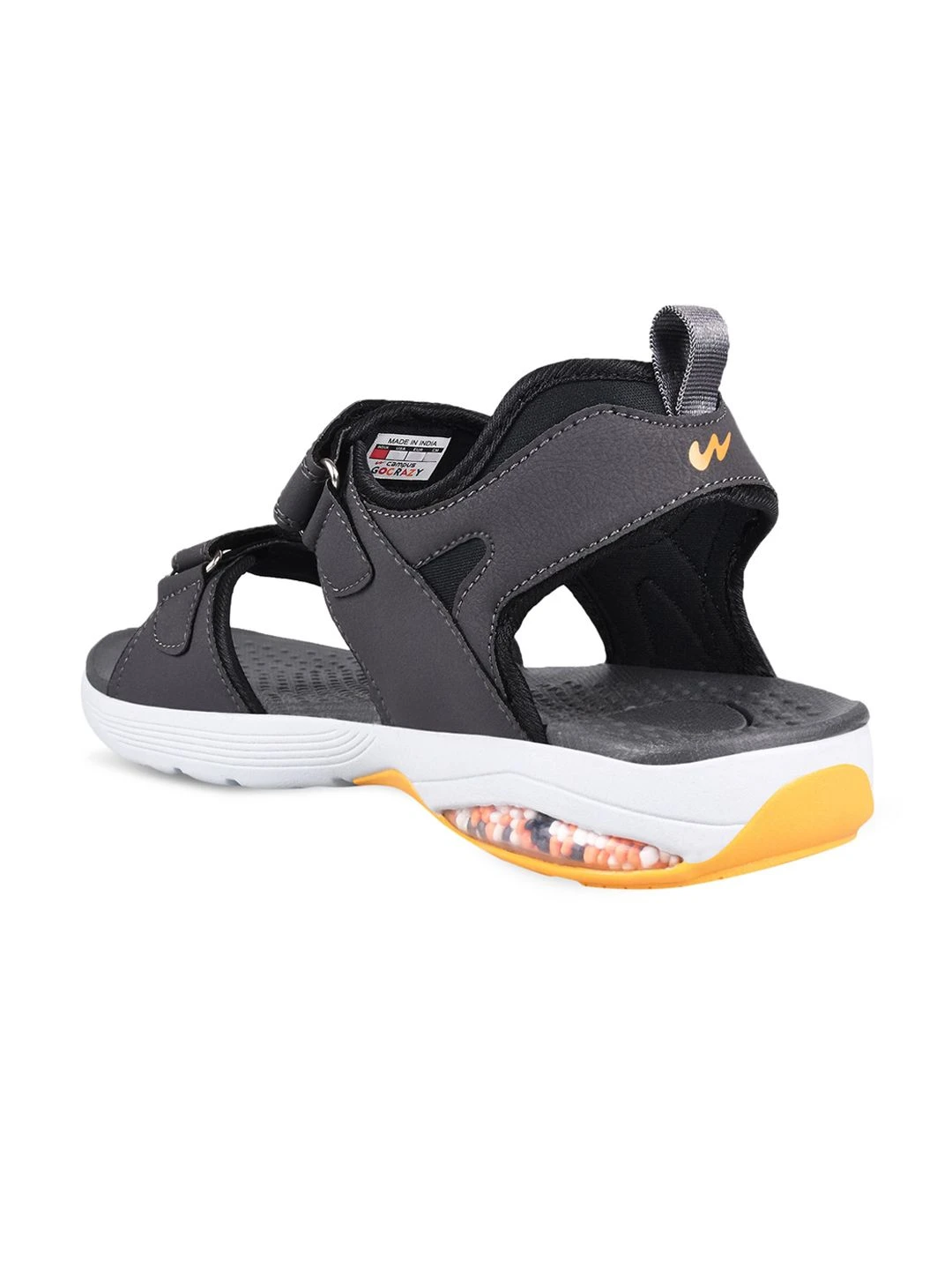 Campus Men Charcoal Grey & White Sports Sandals - Image 3